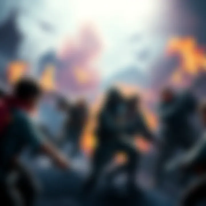 A vibrant scene showing characters from Team Fortress 2 and Half-Life 2 in an intense battle during the deathmatch event.