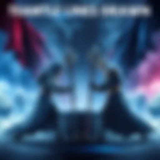 Team Foundation and Team Ice King preparing for a competitive battle, with flags representing each team in a dramatic setting.