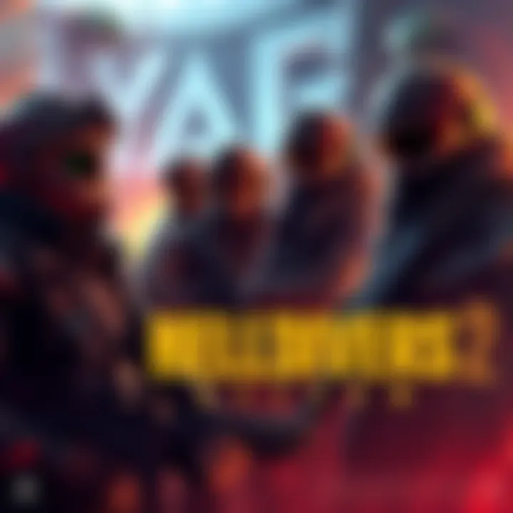 Team of Gamers in Helldivers 2 A group of players teaming up in Helldivers 2, strategizing their next move in a sci-fi setting with alien enemies