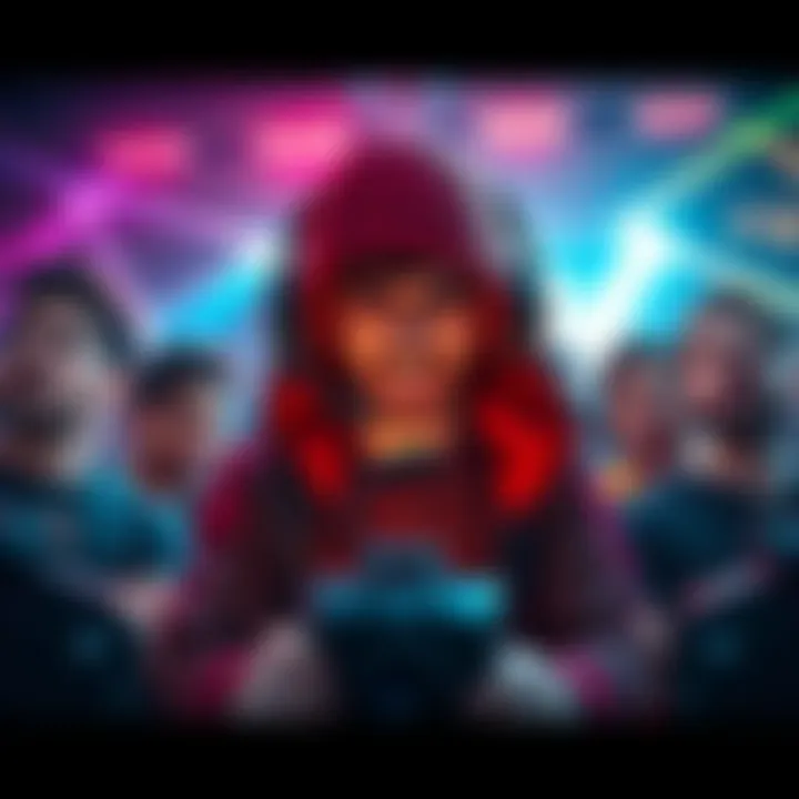 A gaming character known as a team killer, showing frustration during a game, surrounded by teammates expressing discontent