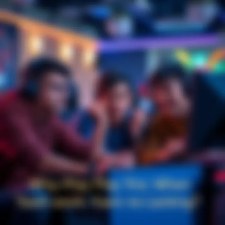 Team playing video game together Three players sitting together, focused on their screens, with one looking frustrated while the others cheer on an online game