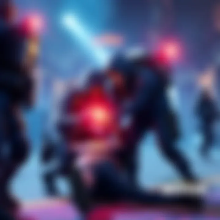 Team reviving a downed player in a PvE lobby A group of players working together to revive a downed teammate in a PvE game setting, showing teamwork and communication