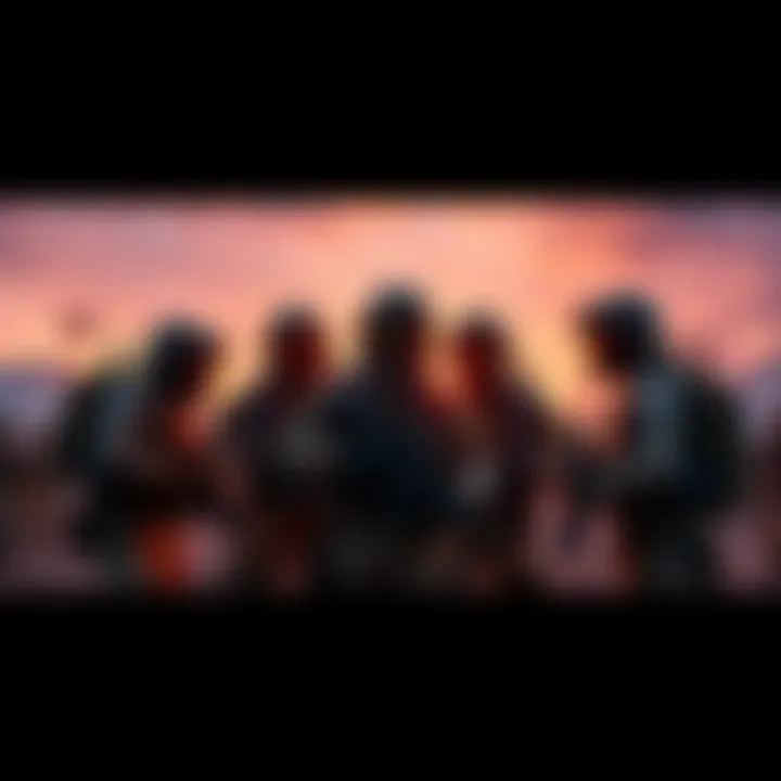 A combat team discussing tactics to face a closely grouped enemy unit on the battlefield