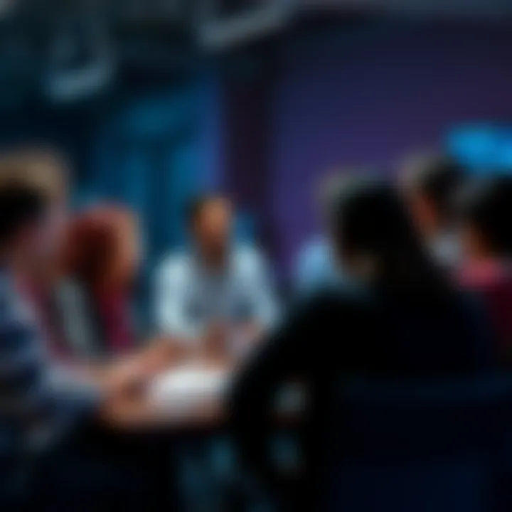 A group of diverse team members in a meeting, expressing concerns about rework practices and their impact on productivity.