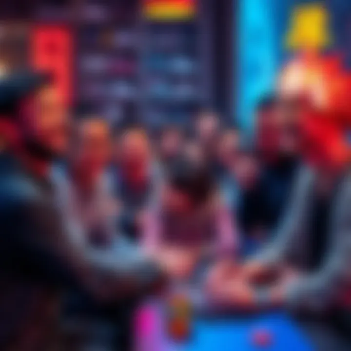 A diverse group of people laughing and collaborating together while experiencing Alch and Wukong for the first time.