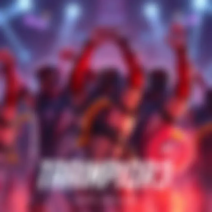 Team Falcons players celebrating their 3-0 victory over Invaders in the Overwatch quarterfinals