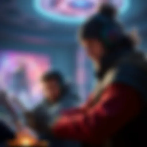 A player in a fantasy game setting discussing team goals with teammates, showcasing a desire for specific items and effective communication strategies.