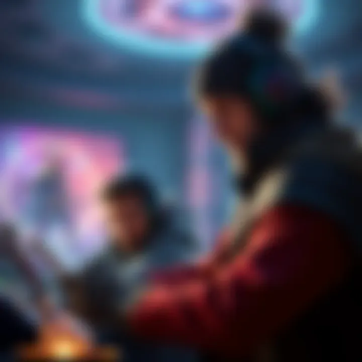 A player in a fantasy game setting discussing team goals with teammates, showcasing a desire for specific items and effective communication strategies.