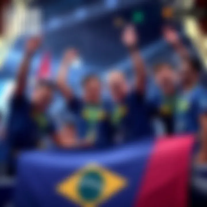 Team Liquid Brazil players celebrating after their 2-0 win against Nova Esports GC in the Game Changers 2026 Championship in São Paulo