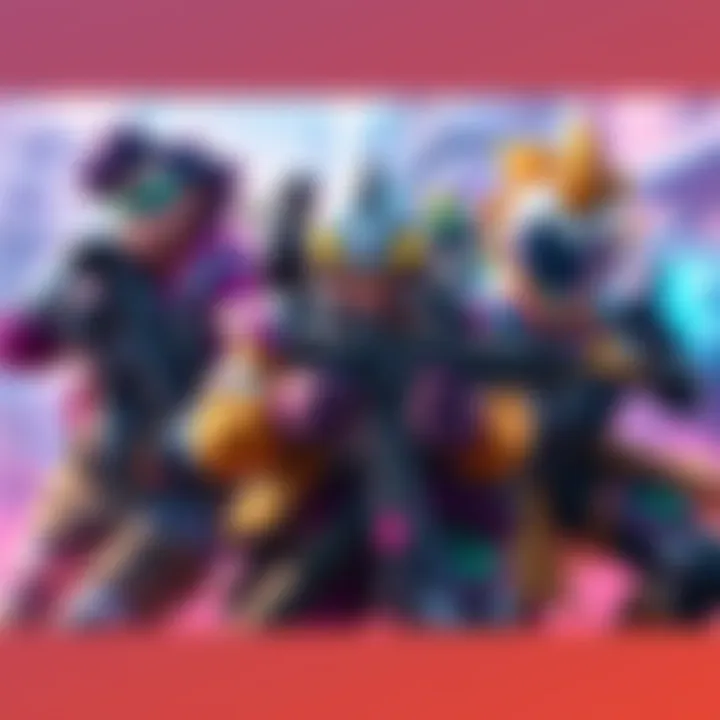 Colorful team of characters engaging in intense shooter gameplay