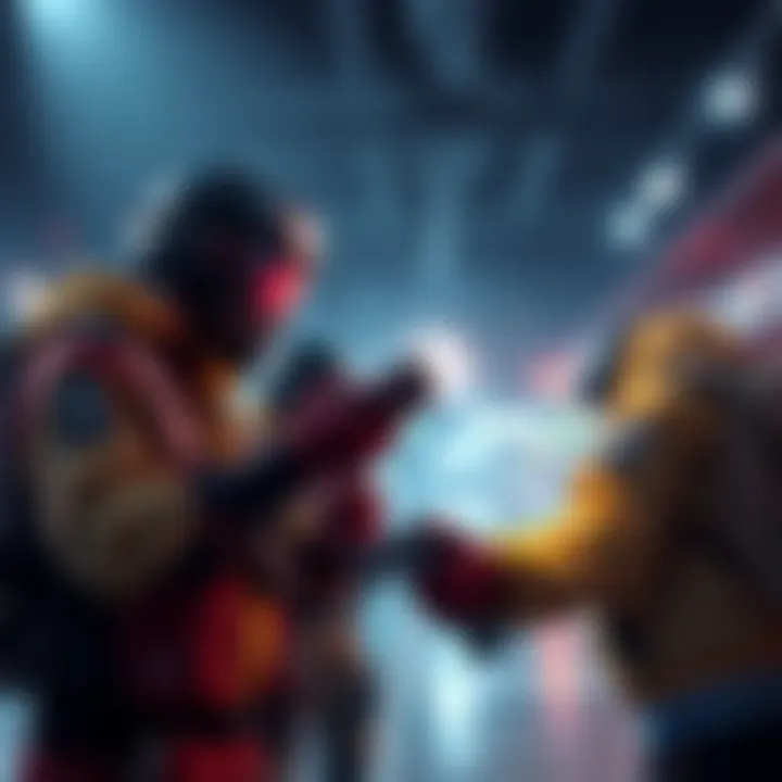 Team communicating with ping system in game Players using ping system to mark locations and communicate during a game