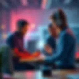 A team collaborating effectively with a Sabo build and flashlight in a workspace, enhancing communication and performance.