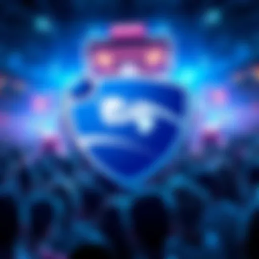 Team Secret logo with a Rocket League background showing a surprised crowd