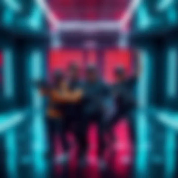 Team members celebrating their stylish victory in the key room after taking down their opponents
