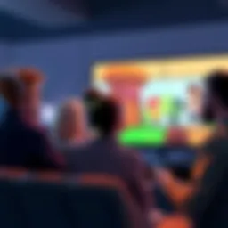 Team Watching Animation A group of team members engaged in watching animated content on a screen, sharing thoughts and reactions.