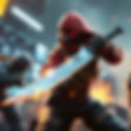 Players engaging in intense knife combat in Team Wipe, showcasing their skills and strategies.