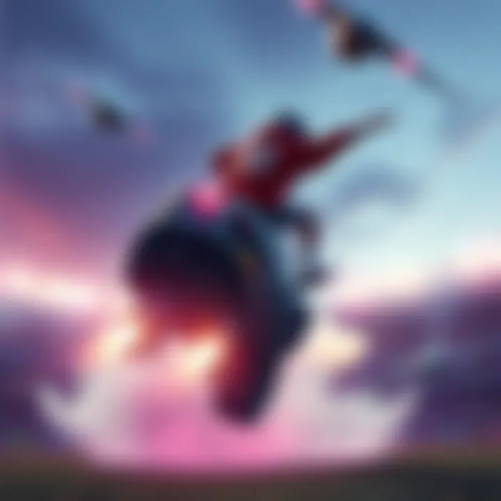 A player executes a mid-air reset after being boosted by a teammate in a car soccer game