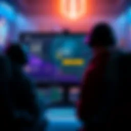 A gaming scene showing a character with a death timer and buyback status on the screen, highlighting their net worth and activity feed.