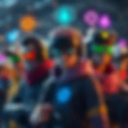 Video game characters showcasing new teammate perks with icons above their heads for easier recognition during gameplay