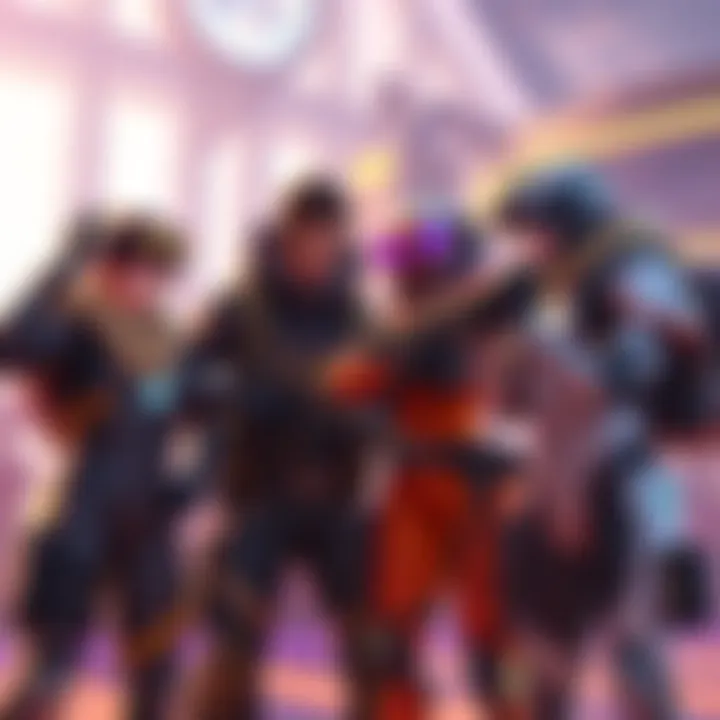 Teammates Coordinating in Overwatch Four Overwatch characters working together seamlessly in a game environment, showing teamwork without words.