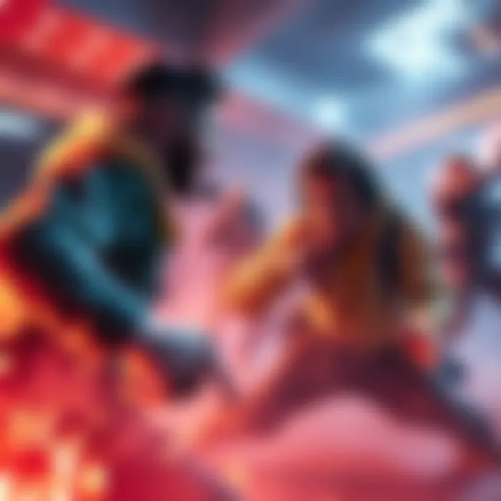 A gaming scene showing a shocked player reacting as their teammate falls during an intense moment in the game.