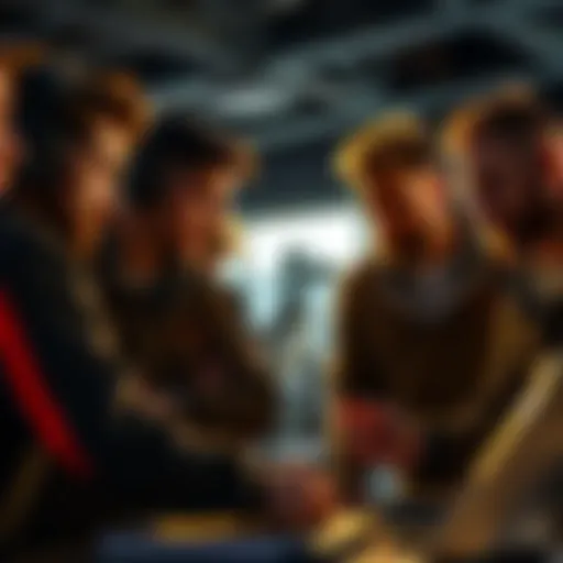 A group of teammates working together, showing trust and collaboration during a project.