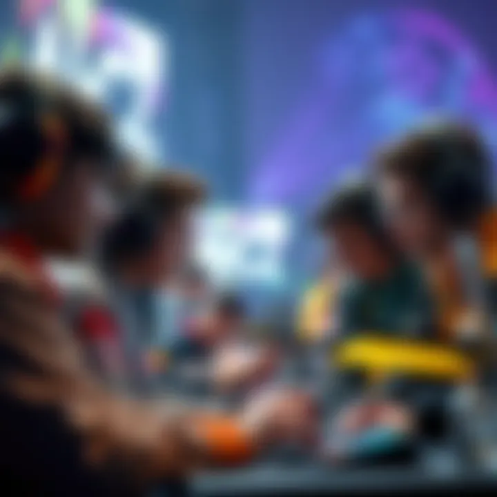 A group of diverse gaming teams strategizing during a competitive match in ALGS.