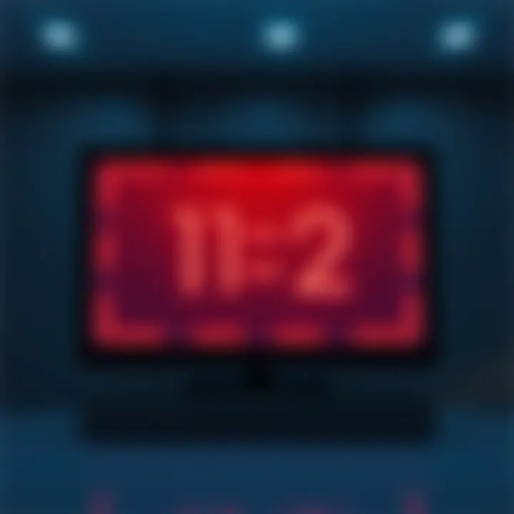 Teaser Video Announcement A digital screen displays a teaser video with the numbers 11 and 2 prominently featured, capturing viewers' attention.