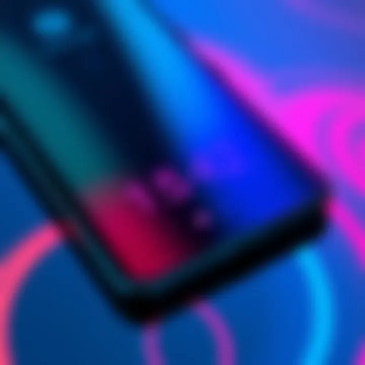 Close-up of a tech device showcasing an OLED screen with visible flaws