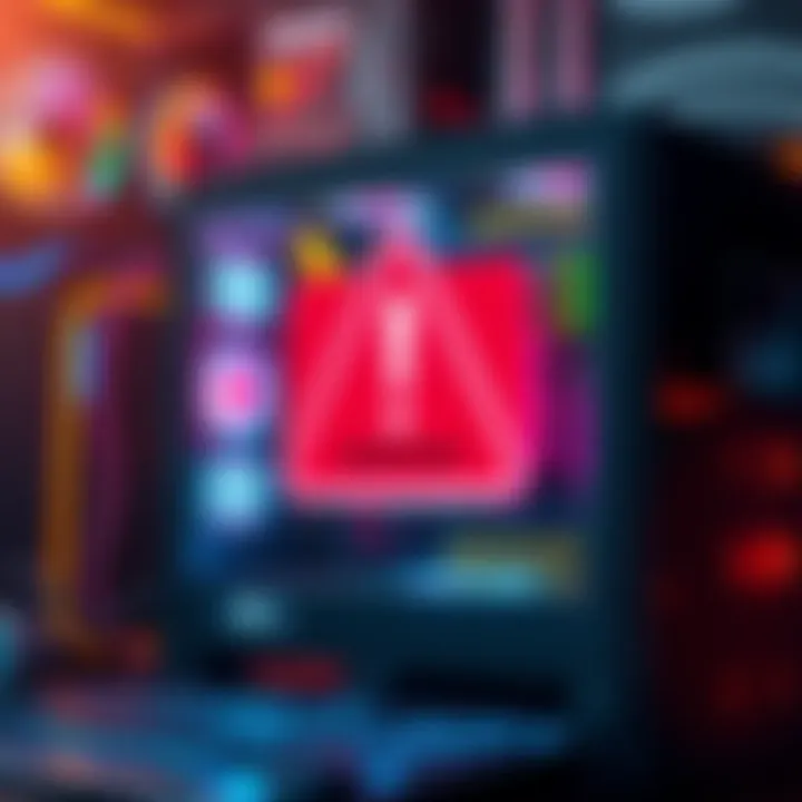 Tech shortages affecting PCs and servers A visual representation of a computer with a warning sign, highlighting shortages of components in the tech industry