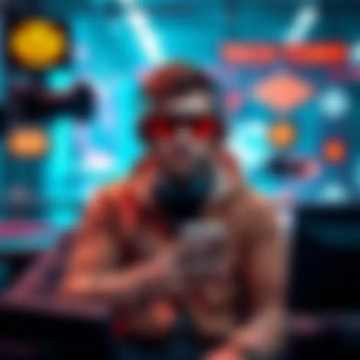 A popular Tech TUBER showcasing luxury gaming equipment in a stylish setting, with logos of gaming brands visible.