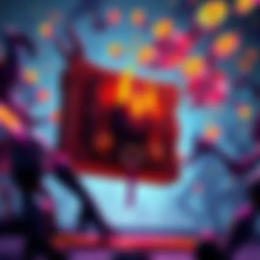 A Techrot CD book flinging colorful CD glaives at dancing enemies, blending music and action in a playful scene.