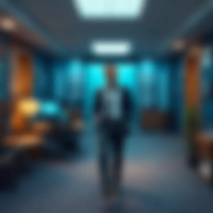 Ted Gill Reinstated Ted Gill, CEO of Subnautica 2, confidently walks into his office after a judge's ruling, ready to lead the game's early access launch.