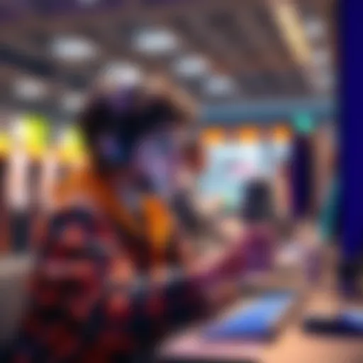 A teenager engaged in a job simulation game, exploring different career options in a virtual environment.