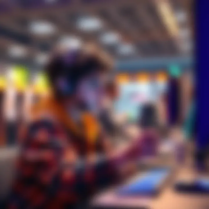 A teenager engaged in a job simulation game, exploring different career options in a virtual environment.