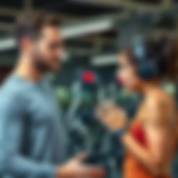 Frustrated teen talks to dad about gym membership Teenager expresses frustration to their dad about being pressured to join a gym, with gym equipment in the background