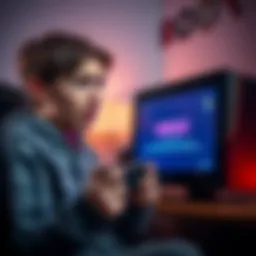 A teenager showing frustration while holding a game controller, with a game console displaying the RROD error