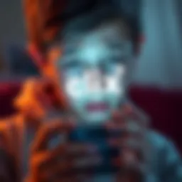 A 14-year-old boy looking disappointed while holding a phone with the Clix logo on the screen, representing the recent ban after making significant donations.