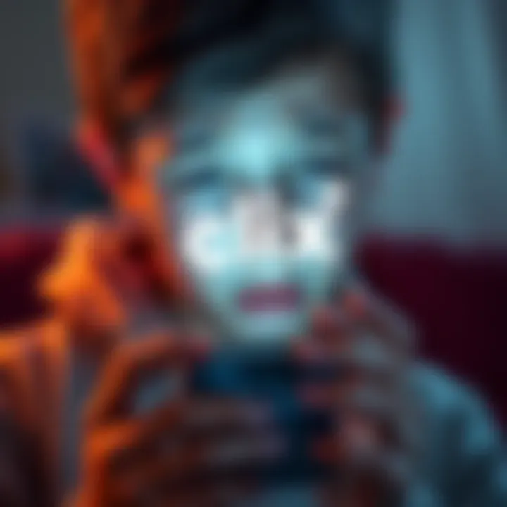 A 14-year-old boy looking disappointed while holding a phone with the Clix logo on the screen, representing the recent ban after making significant donations.