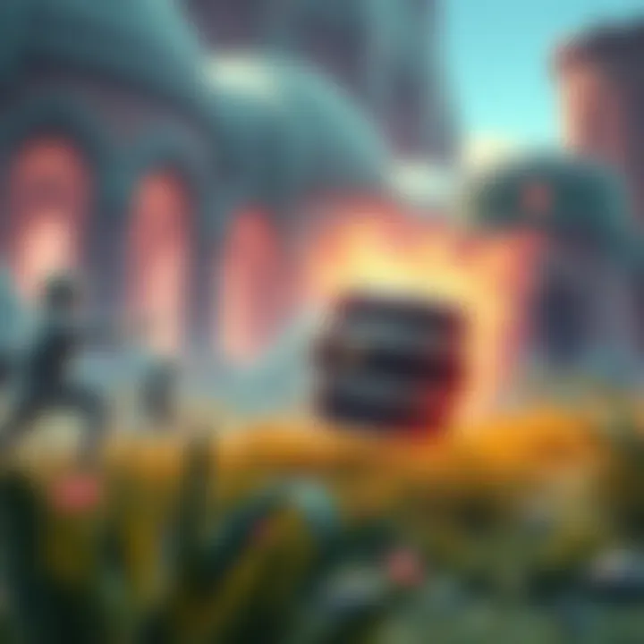 A vibrant gaming scene showing a barrel glowing and disappearing as it teleports within a fantasy landscape.