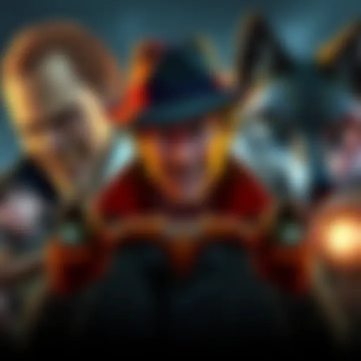 Telltale Games Characters A collage of characters from various Telltale games including a zombie, a detective, and a wolf, representing the thrilling stories of the games.