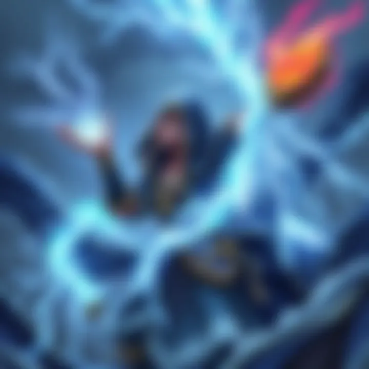 A character depicted as a Tempest cleric and storm sorcerer wielding lightning energy, dressed in storm-themed attire with a divine artifact nearby.