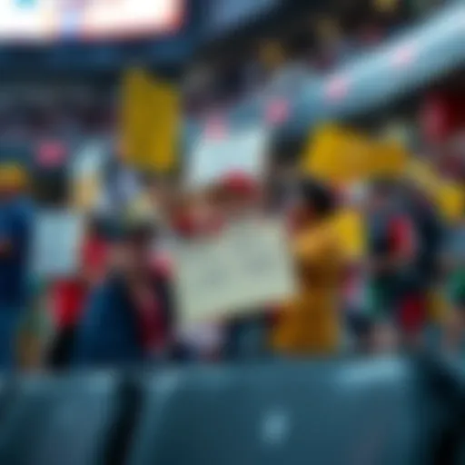 Tennessee residents hold signs supporting the return of the beloved cart boy at a local sports event
