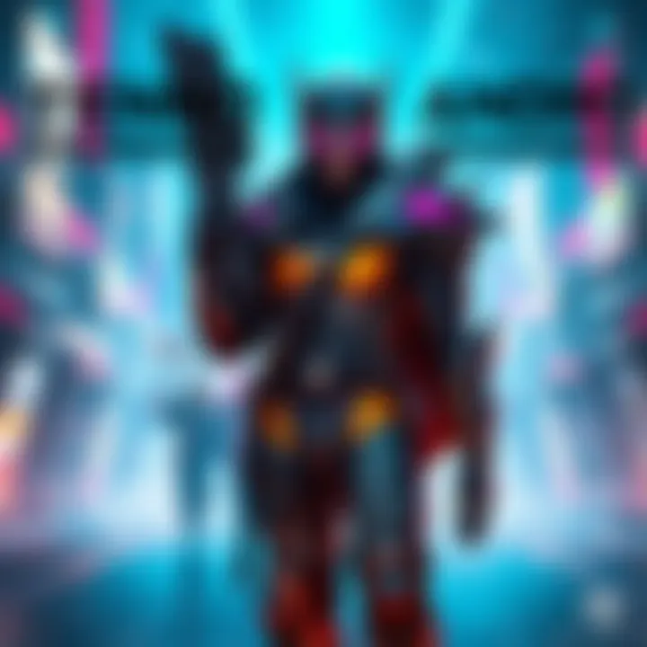 A Tenno character, clad in sleek armor, stands confidently with weapons ready, showcasing the journey from novice to skilled player in a colorful gaming environment.