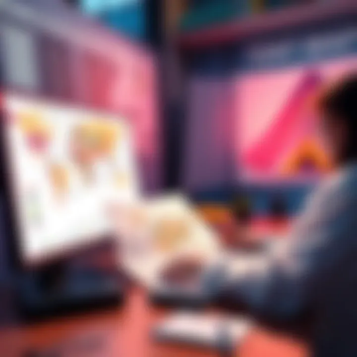 A person working on a tent map at a desk with notes and a computer