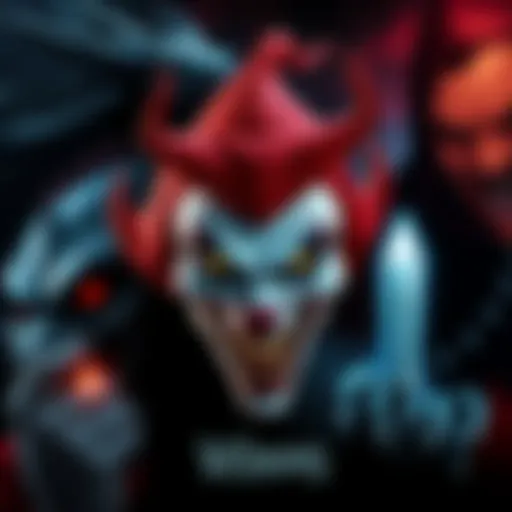 A collection of famous video game villains including a fierce dragon, a sinister clown, and a dark sorcerer, all illustrating their menacing looks and traits.