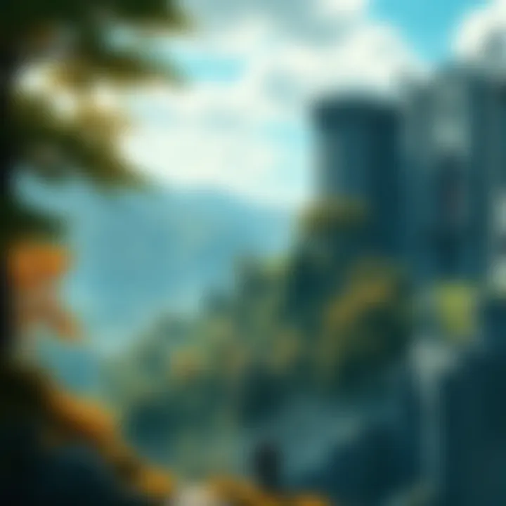 A fantasy landscape featuring a sprawling castle and lush greenery from TES IV: Oblivion.