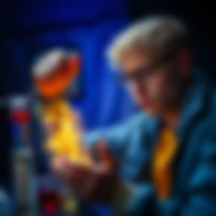 A person conducting a simple experiment with everyday objects, showing unexpected results that challenge assumptions.