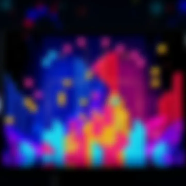 Tetris-like game on PC A colorful Tetris-like game screen showing blocks falling and players clearing lines