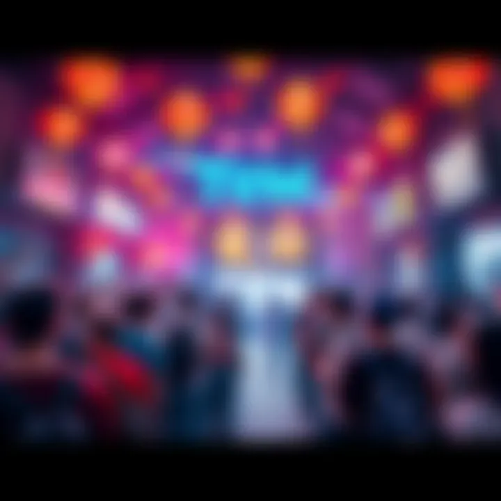 Celebrating Tew's Impact A vibrant scene showing fans celebrating ten years of Tew, with game posters and memorabilia in a lively gathering.